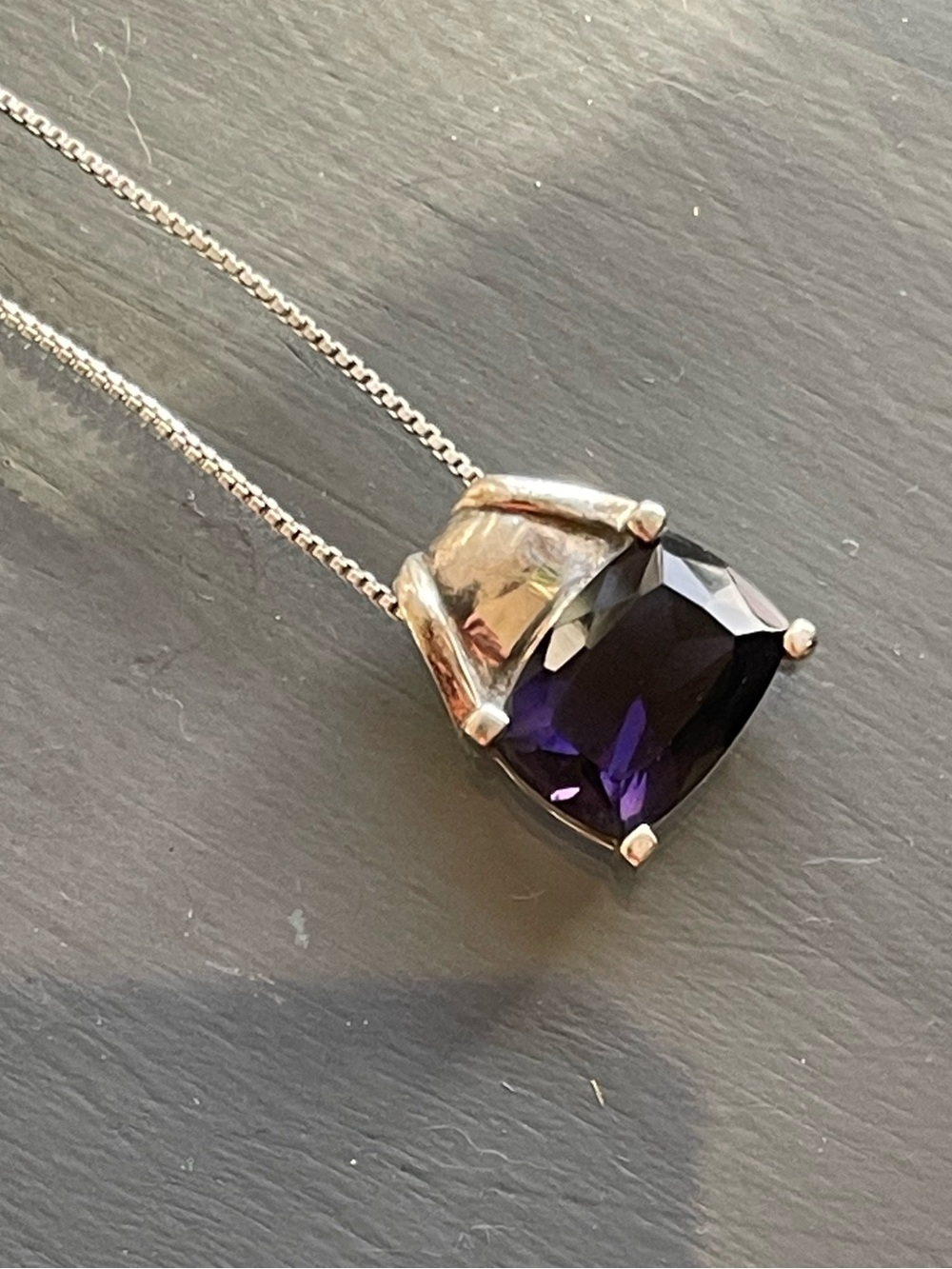 N099 Ross Simon 925 Silver Amethyst 5.60ct Pendant Necklace